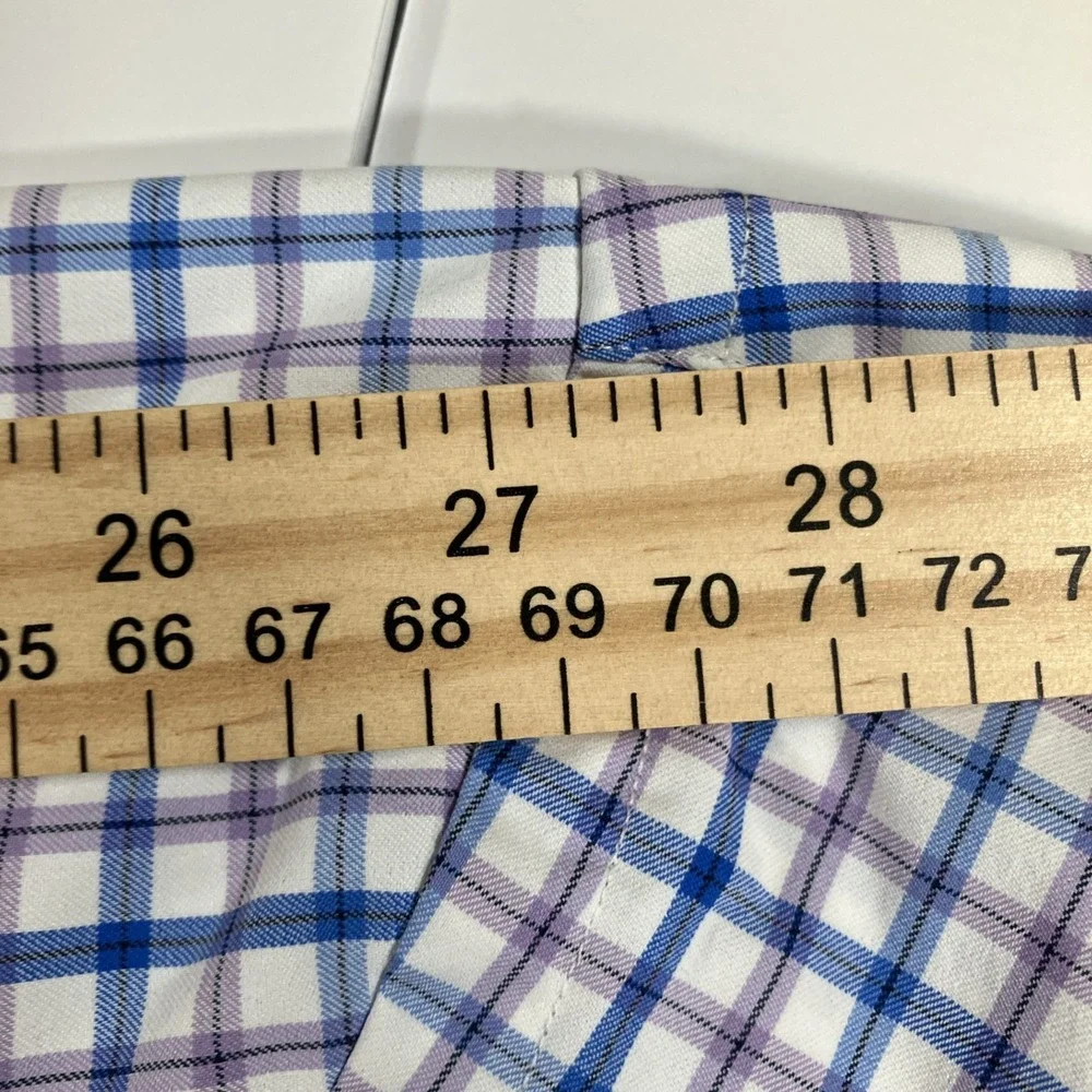 Polo Ralph Lauren Shirt Mens 2XL Slim Fit Performance Stretch Blue‎ Pink Check